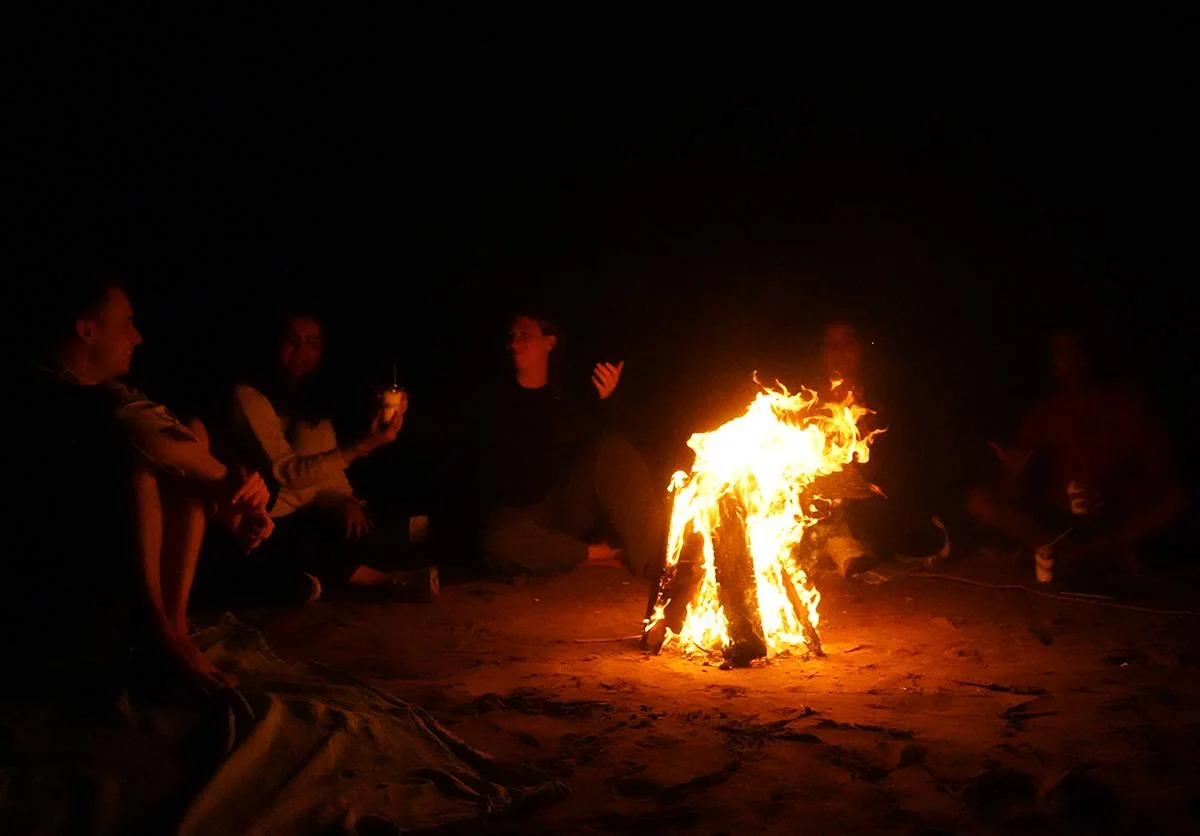 Late rooftop conversations at Nomad Surf Camp